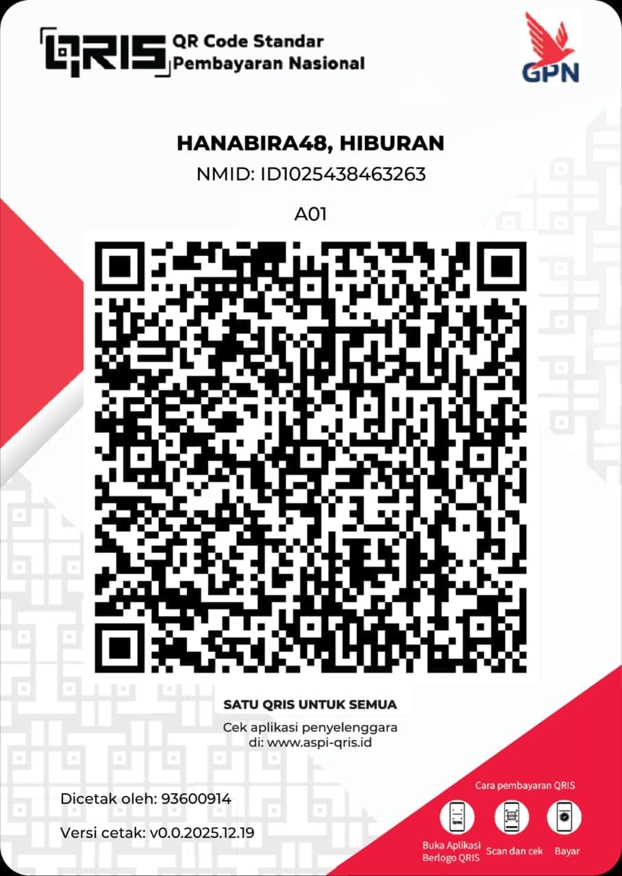 Kode QRIS pembayaran Hanabira48